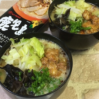 マルタイ鹿児島黒豚とんこつラーメンアレンジ♪